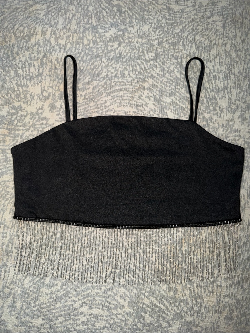 SHEIN Black Spaghetti Strap Crop Camisole